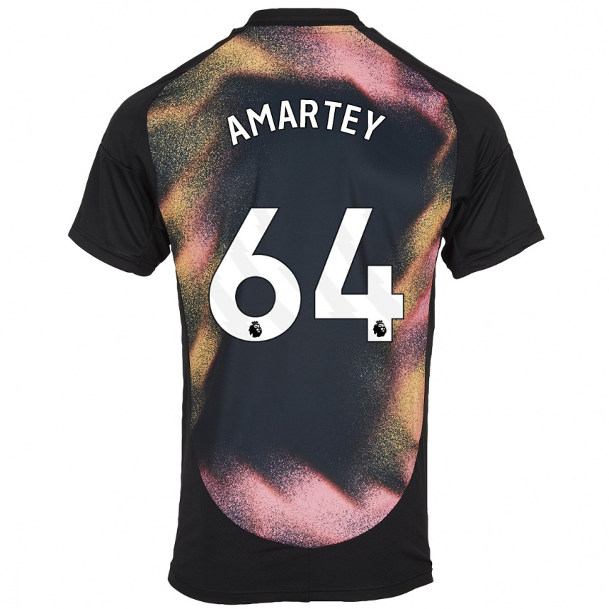 Niño Fútbol Camiseta Bobby Amartey #64 Negro Blanco 2ª Equipación 2024/25