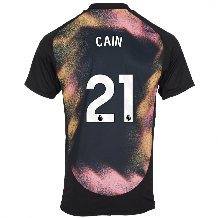 Niño Fútbol Camiseta Hannah Cain #21 Negro Blanco 2ª Equipación 2024/25