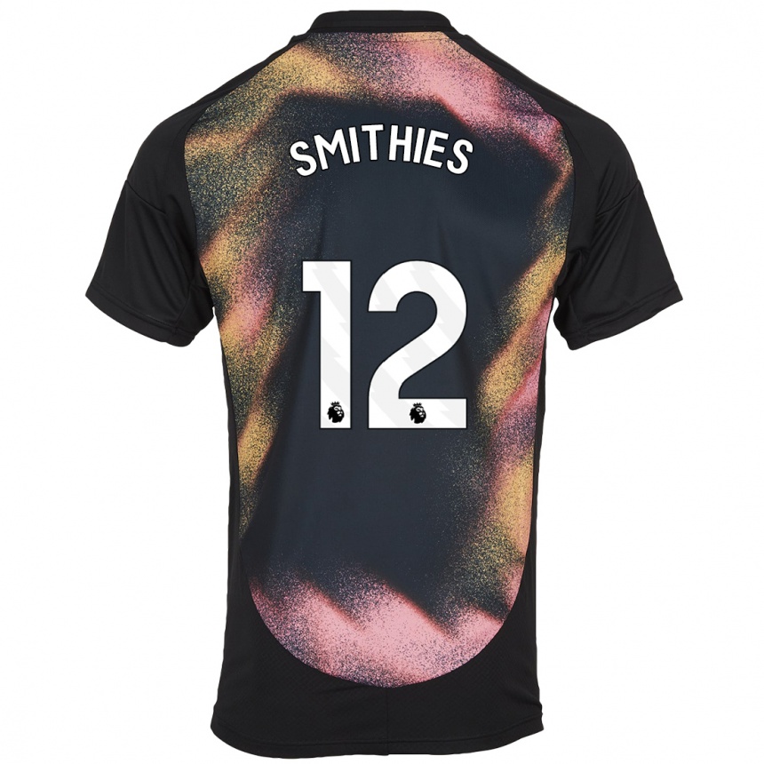 Niño Fútbol Camiseta Alex Smithies #12 Negro Blanco 2ª Equipación 2024/25