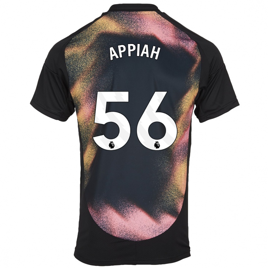 Niño Fútbol Camiseta Paul Appiah #56 Negro Blanco 2ª Equipación 2024/25