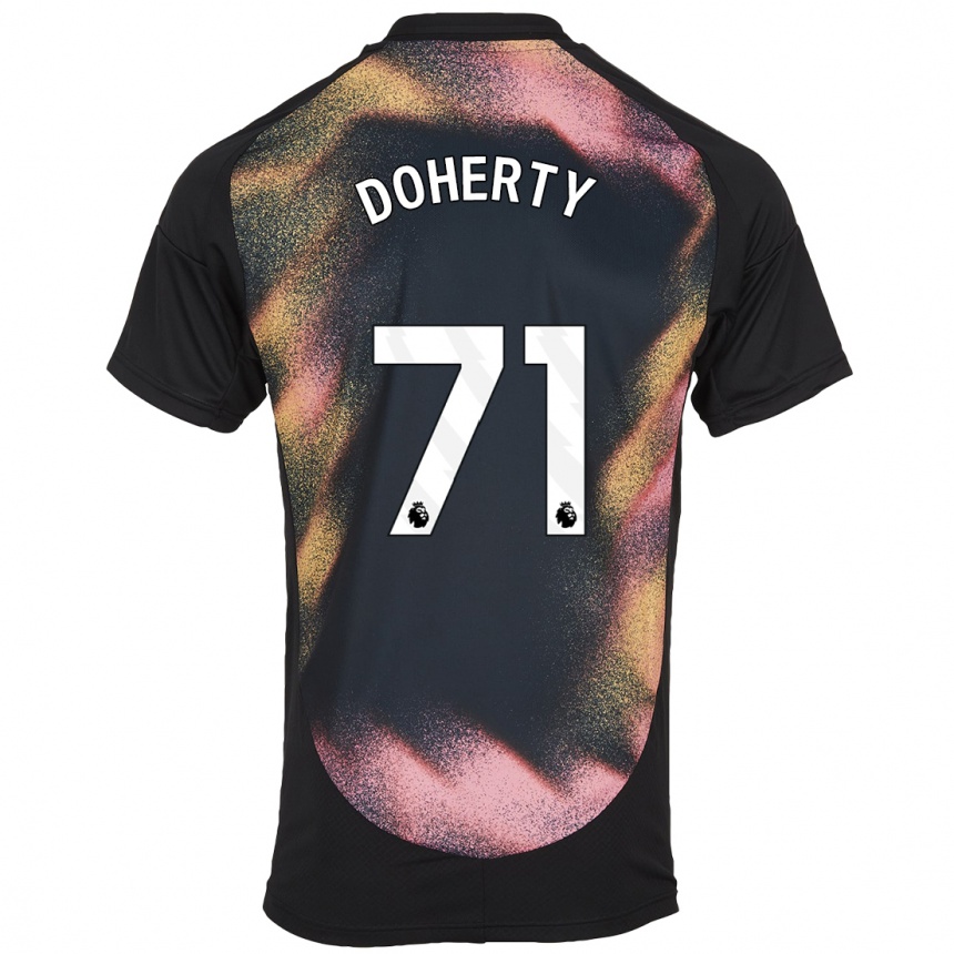 Niño Fútbol Camiseta Arlo Doherty #71 Negro Blanco 2ª Equipación 2024/25