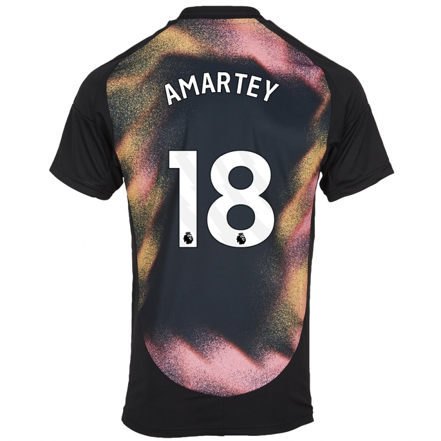 Niño Fútbol Camiseta Daniel Amartey #18 Negro Blanco 2ª Equipación 2024/25