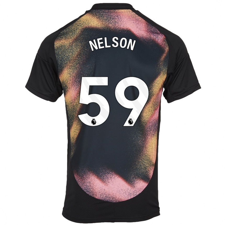 Niño Fútbol Camiseta Ronny Nelson #59 Negro Blanco 2ª Equipación 2024/25