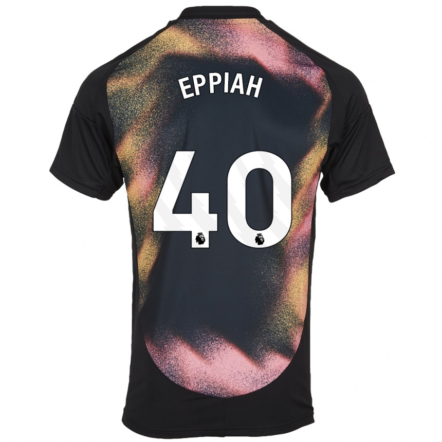 Niño Fútbol Camiseta Josh Eppiah #40 Negro Blanco 2ª Equipación 2024/25