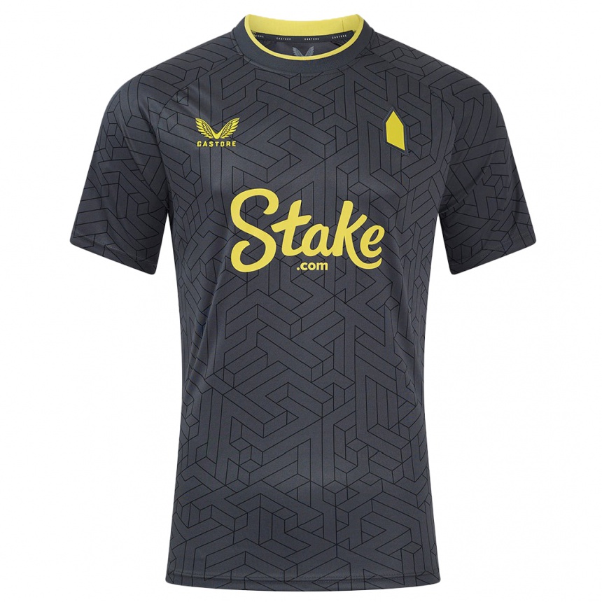 Niño Fútbol Camiseta Jesper Lindstrøm #29 Negro Amarillo 2ª Equipación 2024/25