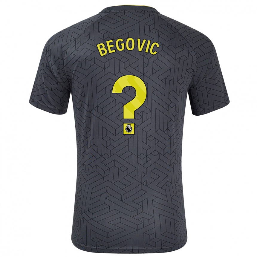 Niño Fútbol Camiseta Asmir Begovic #0 Negro Amarillo 2ª Equipación 2024/25