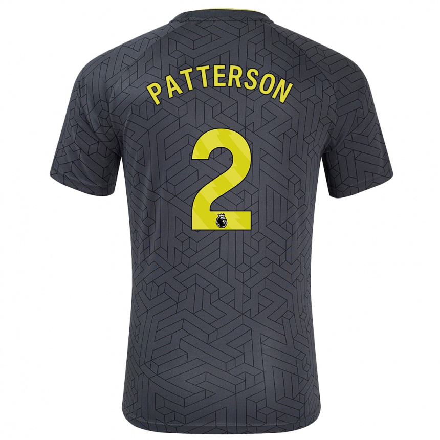 Niño Fútbol Camiseta Nathan Patterson #2 Negro Amarillo 2ª Equipación 2024/25