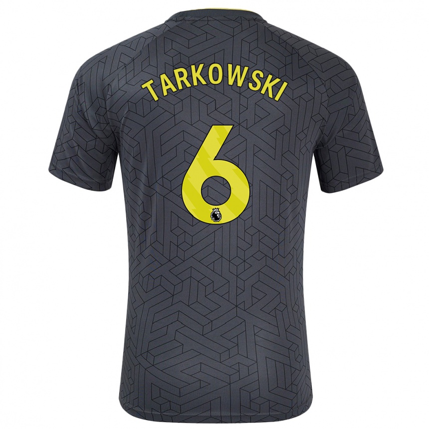 Niño Fútbol Camiseta James Tarkowski #6 Negro Amarillo 2ª Equipación 2024/25