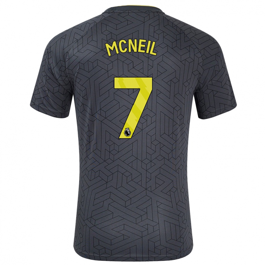 Niño Fútbol Camiseta Dwight Mcneil #7 Negro Amarillo 2ª Equipación 2024/25