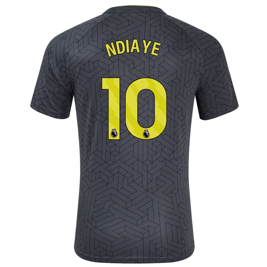 Niño Fútbol Camiseta Iliman Ndiaye #10 Negro Amarillo 2ª Equipación 2024/25