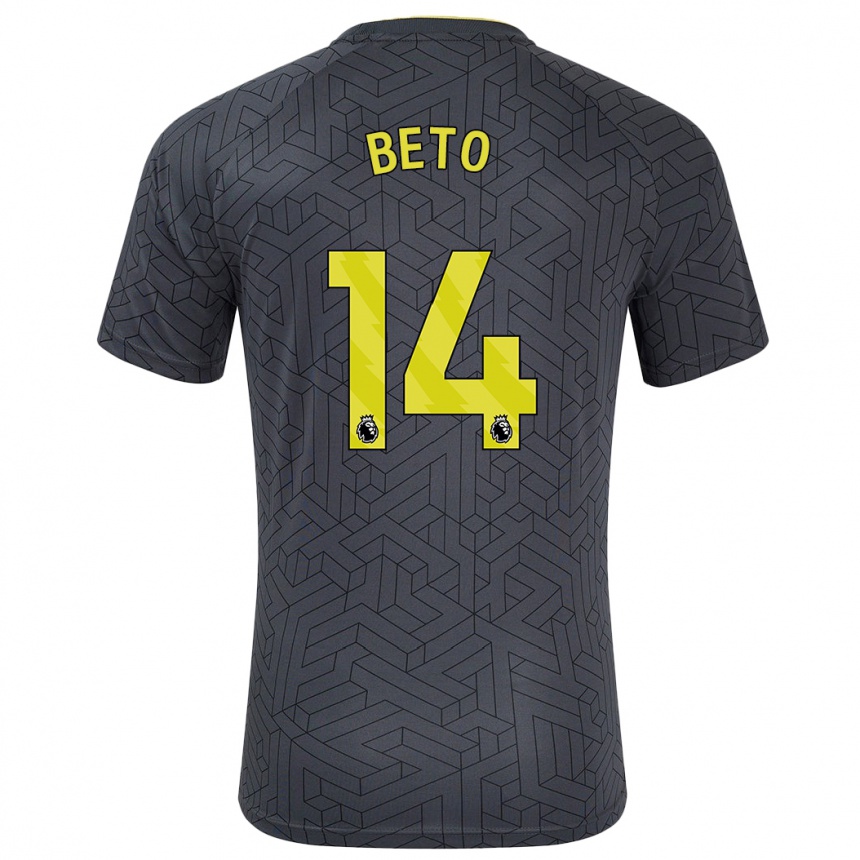 Niño Fútbol Camiseta Beto #14 Negro Amarillo 2ª Equipación 2024/25