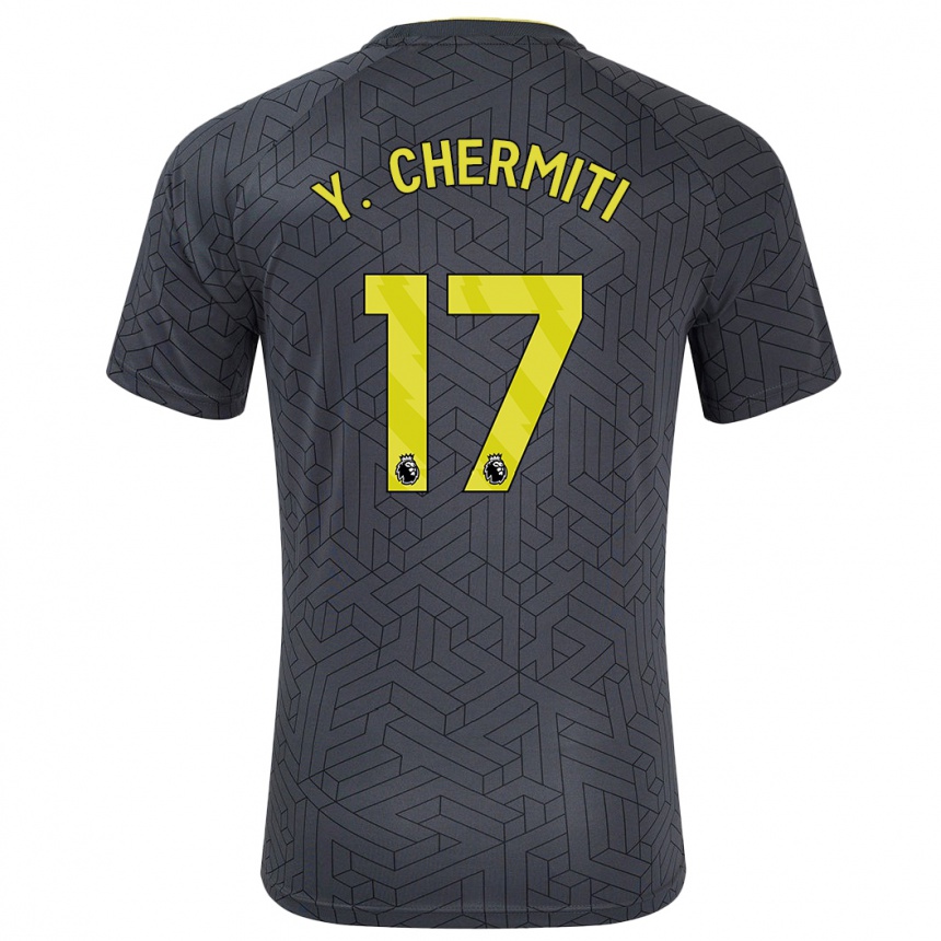 Niño Fútbol Camiseta Chermiti #17 Negro Amarillo 2ª Equipación 2024/25