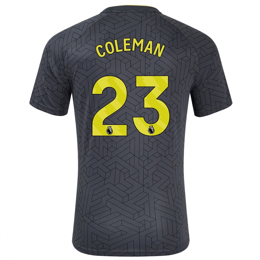 Niño Fútbol Camiseta Seamus Coleman #23 Negro Amarillo 2ª Equipación 2024/25