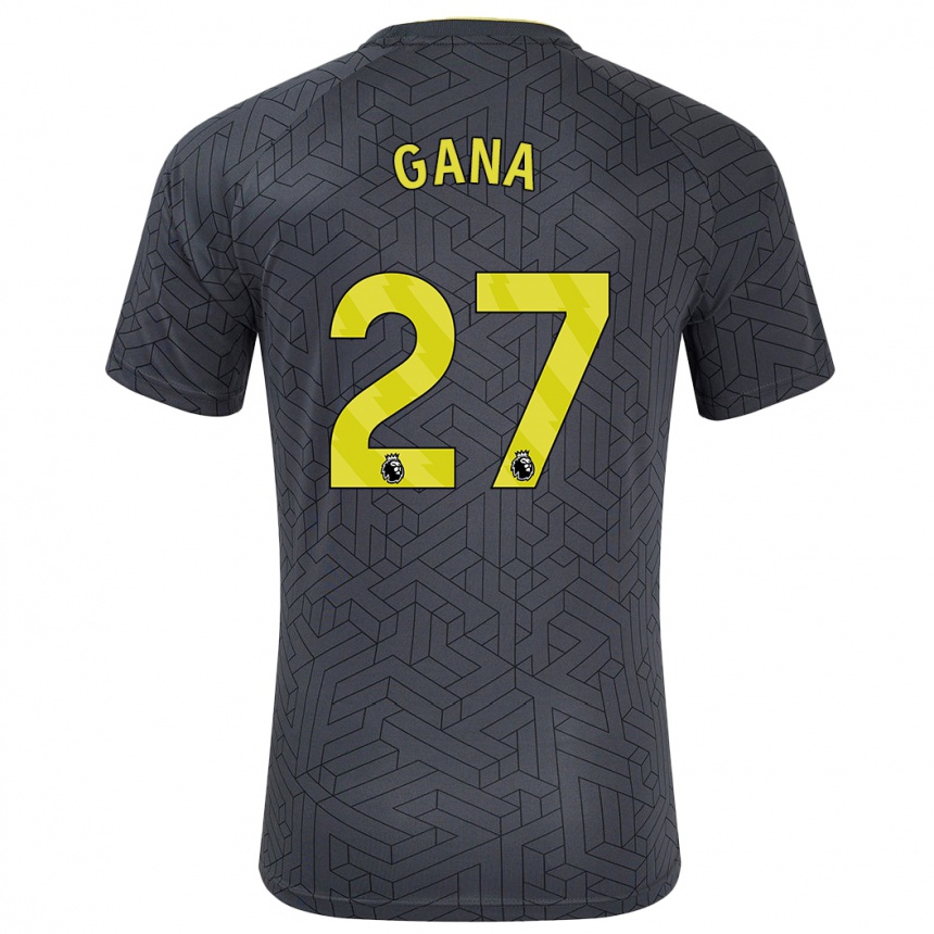 Niño Fútbol Camiseta Idrissa Gueye #27 Negro Amarillo 2ª Equipación 2024/25