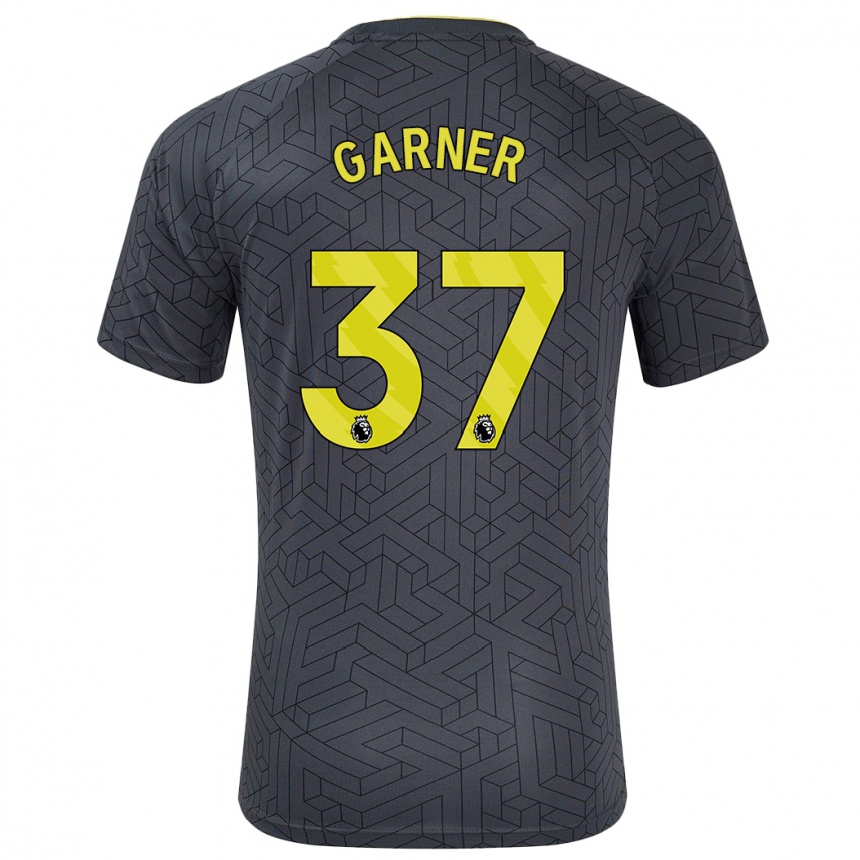 Niño Fútbol Camiseta James Garner #37 Negro Amarillo 2ª Equipación 2024/25