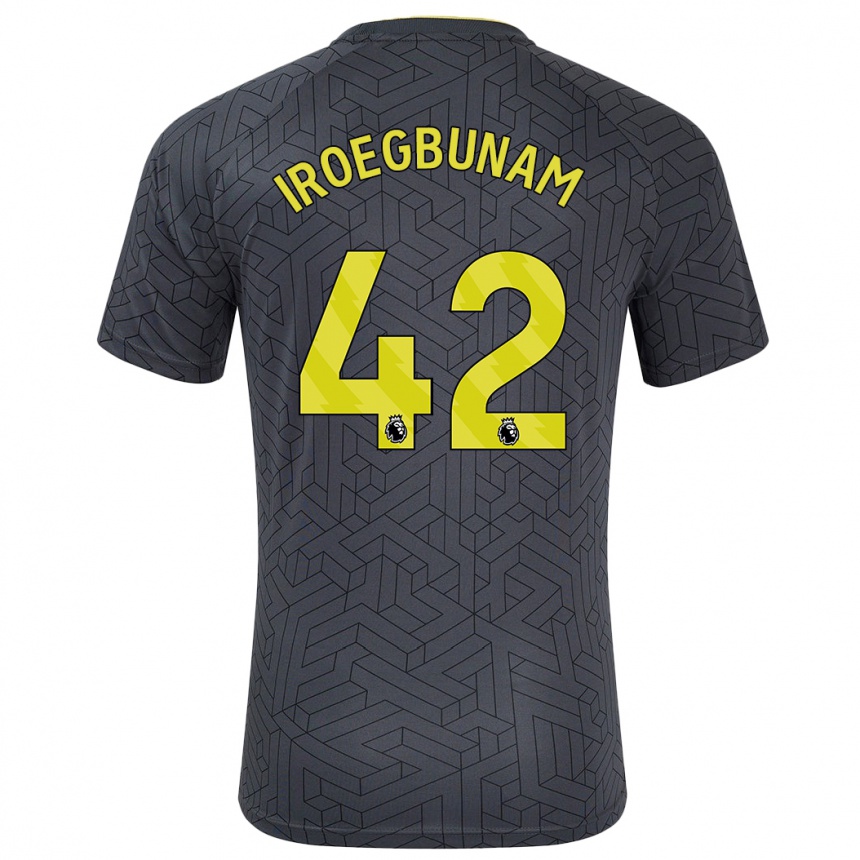 Niño Fútbol Camiseta Tim Iroegbunam #42 Negro Amarillo 2ª Equipación 2024/25