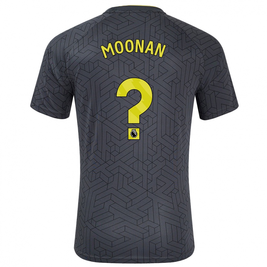 Niño Fútbol Camiseta Bradley Moonan #0 Negro Amarillo 2ª Equipación 2024/25