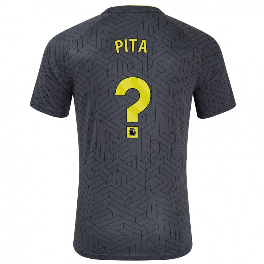 Niño Fútbol Camiseta Shea Pita #0 Negro Amarillo 2ª Equipación 2024/25