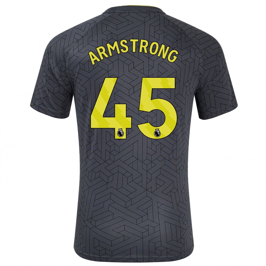 Niño Fútbol Camiseta Harrison Armstrong #45 Negro Amarillo 2ª Equipación 2024/25