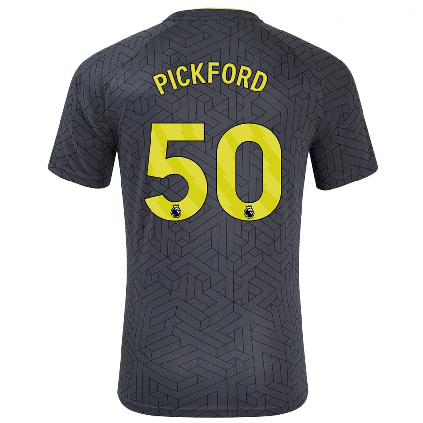 Niño Fútbol Camiseta George Pickford #50 Negro Amarillo 2ª Equipación 2024/25