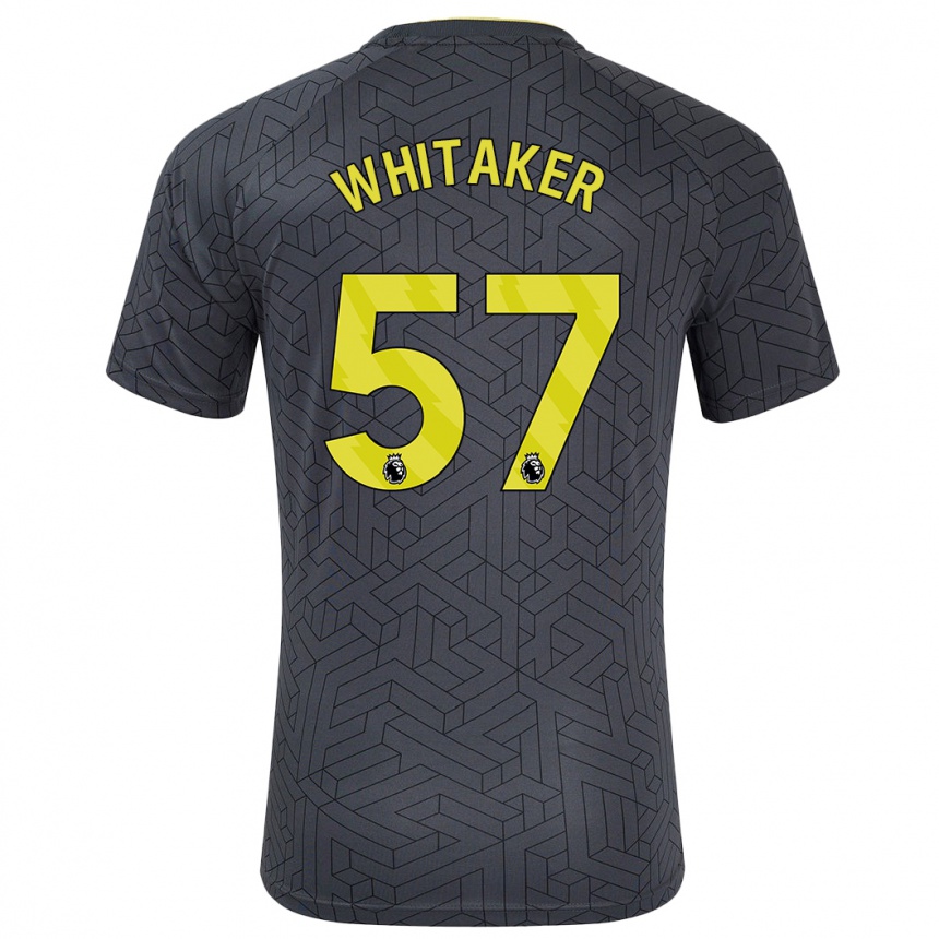 Niño Fútbol Camiseta Charlie Whitaker #57 Negro Amarillo 2ª Equipación 2024/25