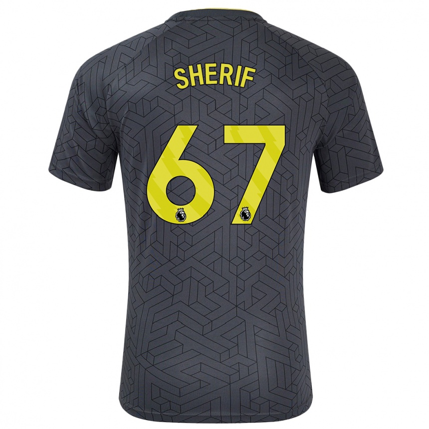 Niño Fútbol Camiseta Martin Sherif #67 Negro Amarillo 2ª Equipación 2024/25