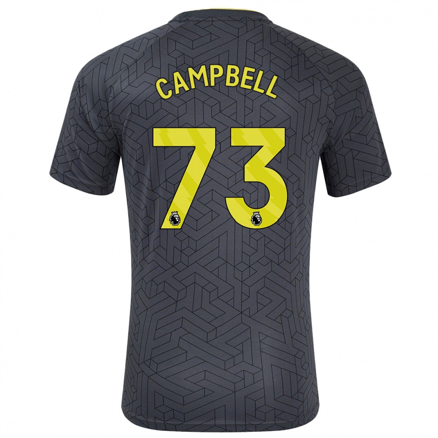 Niño Fútbol Camiseta Elijah Campbell #73 Negro Amarillo 2ª Equipación 2024/25