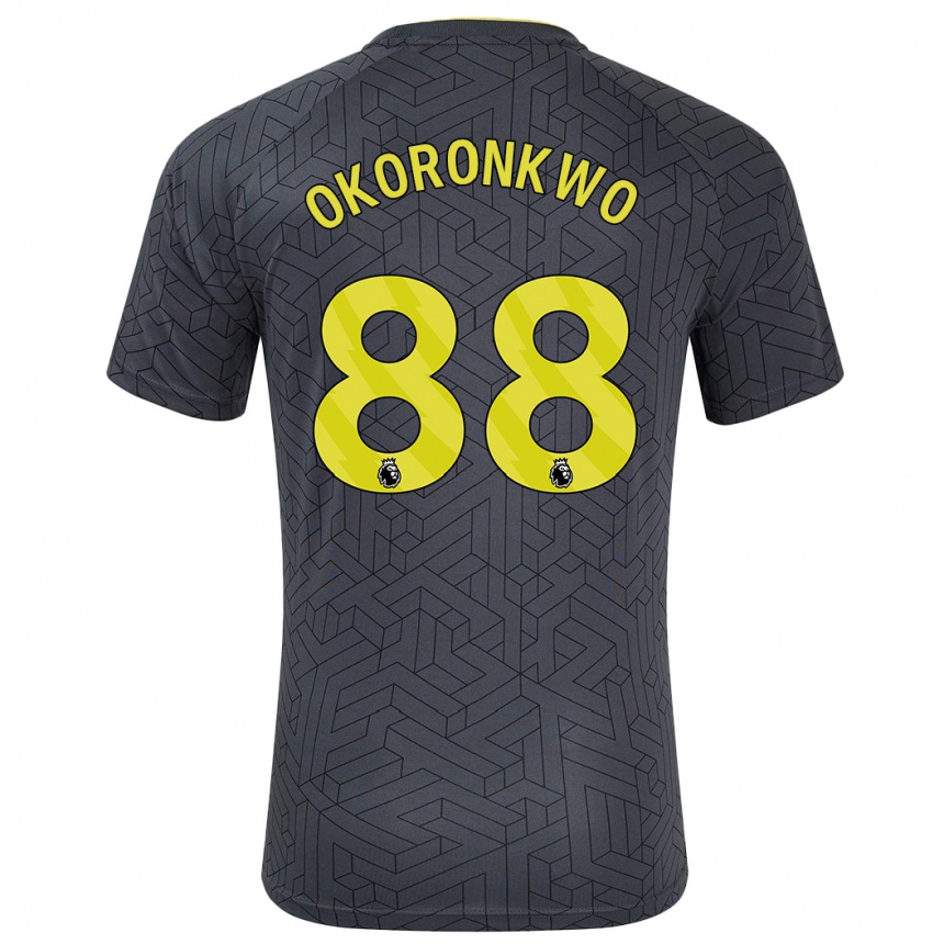 Niño Fútbol Camiseta Francis Okoronkwo #88 Negro Amarillo 2ª Equipación 2024/25