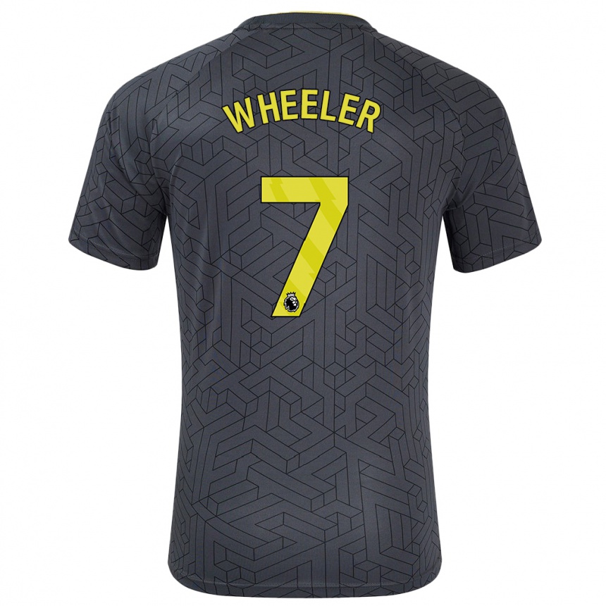 Niño Fútbol Camiseta Clare Wheeler #7 Negro Amarillo 2ª Equipación 2024/25