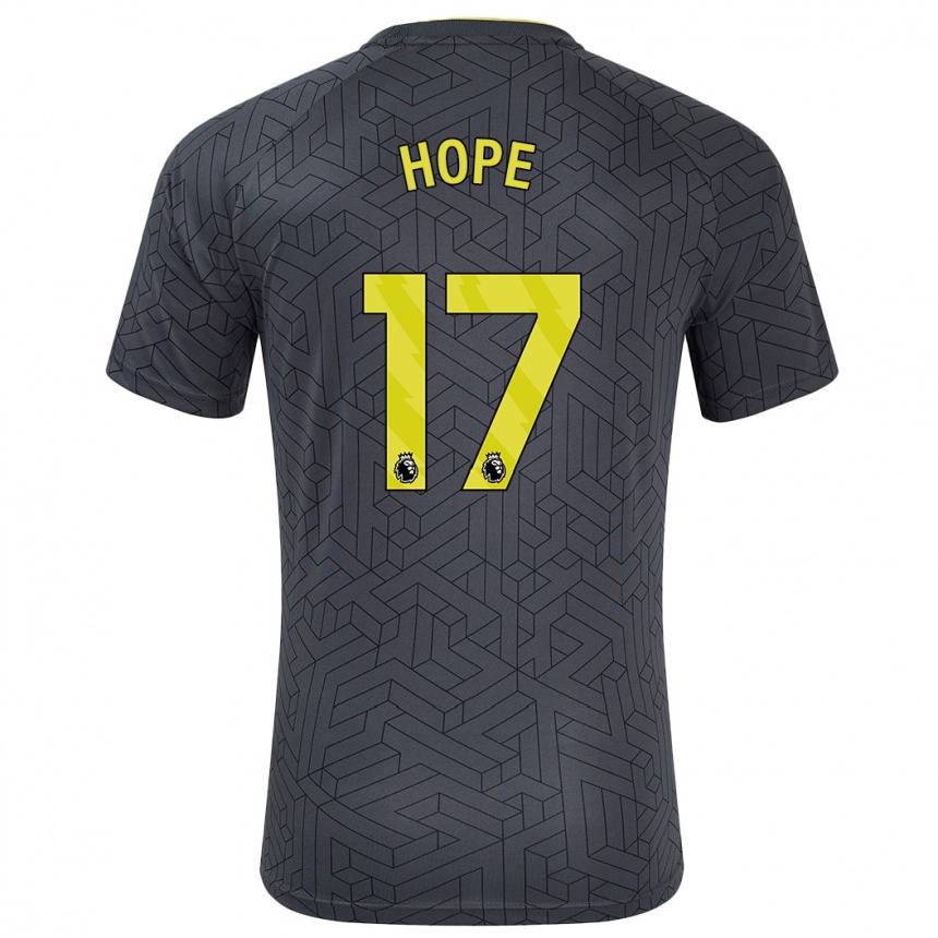 Niño Fútbol Camiseta Lucy Hope #17 Negro Amarillo 2ª Equipación 2024/25