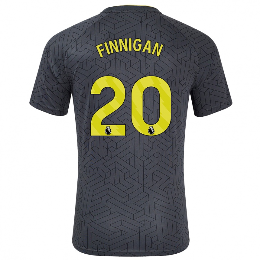 Niño Fútbol Camiseta Megan Finnigan #20 Negro Amarillo 2ª Equipación 2024/25