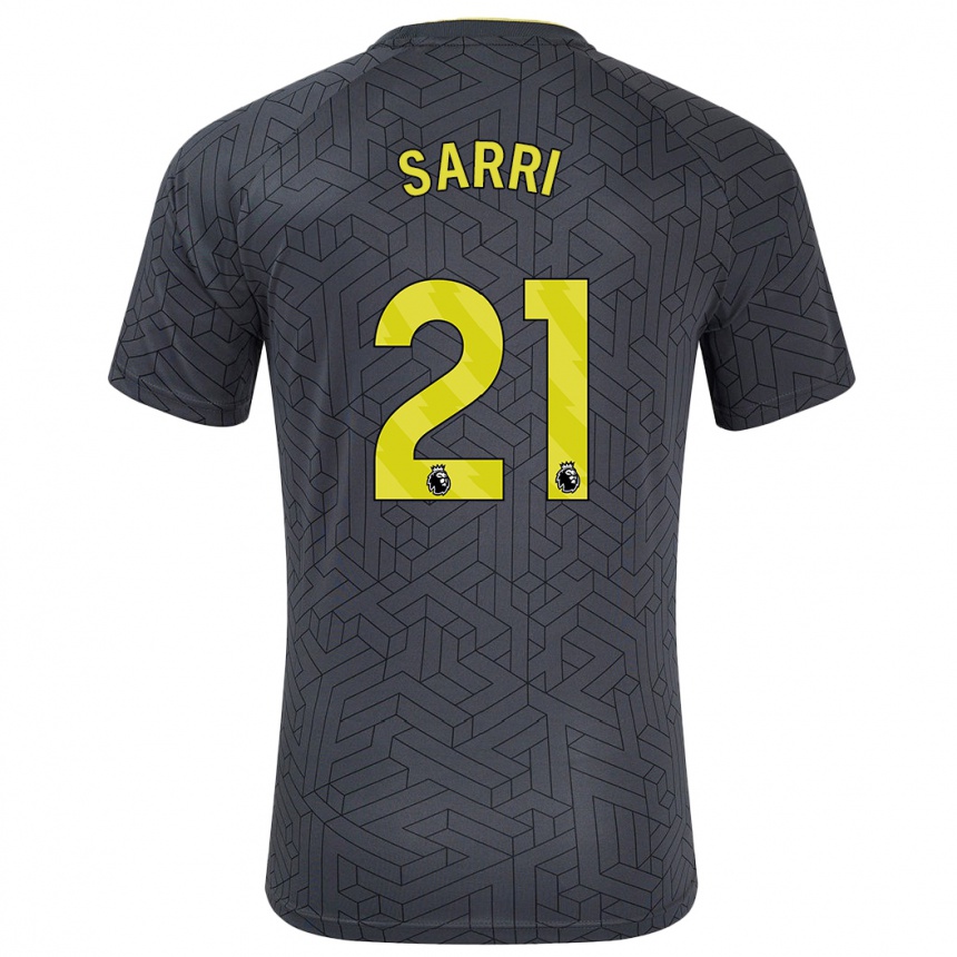 Niño Fútbol Camiseta Veatriki Sarri #21 Negro Amarillo 2ª Equipación 2024/25