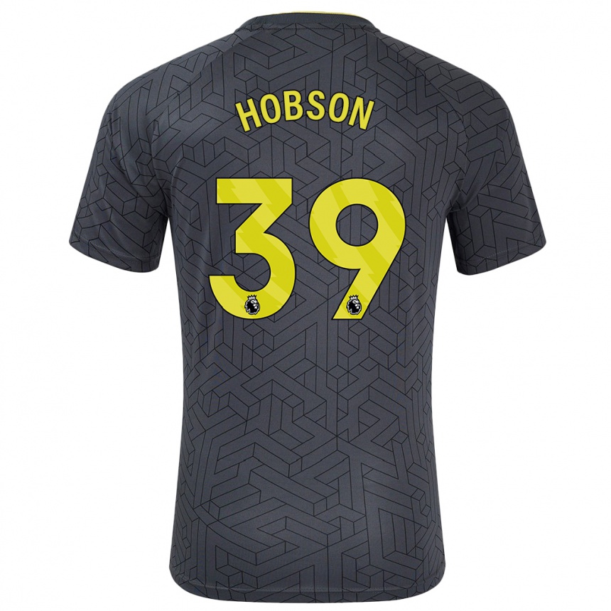 Niño Fútbol Camiseta Issy Hobson #39 Negro Amarillo 2ª Equipación 2024/25