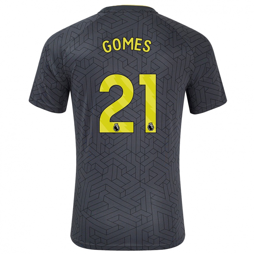 Niño Fútbol Camiseta André Gomes #21 Negro Amarillo 2ª Equipación 2024/25