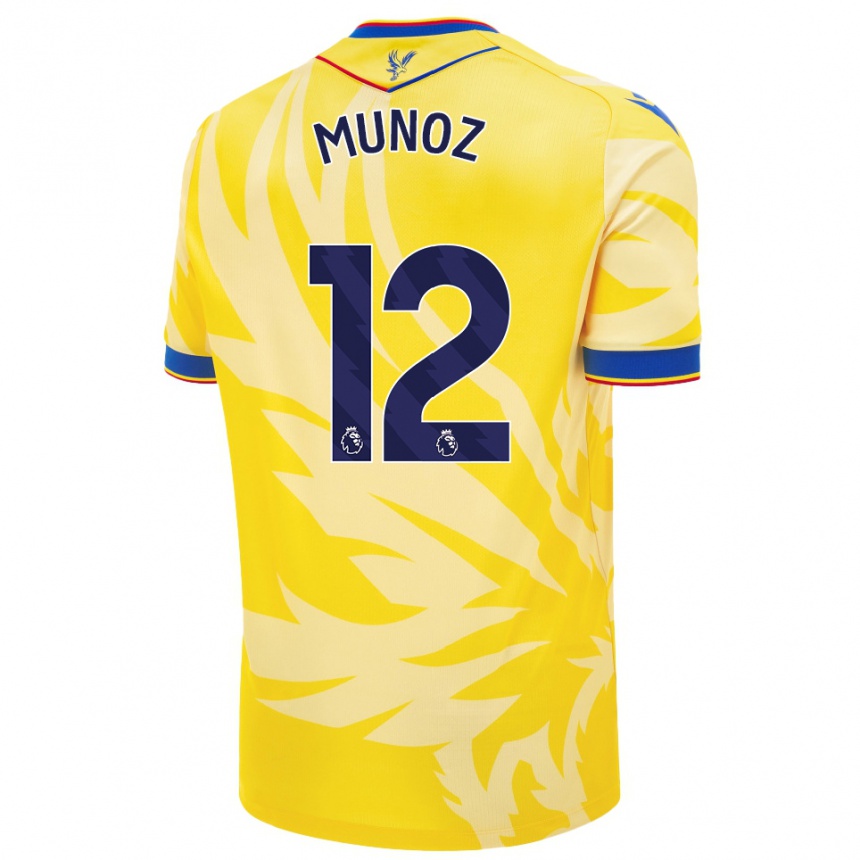 Niño Fútbol Camiseta Daniel Muñoz #12 Amarillo 2ª Equipación 2024/25