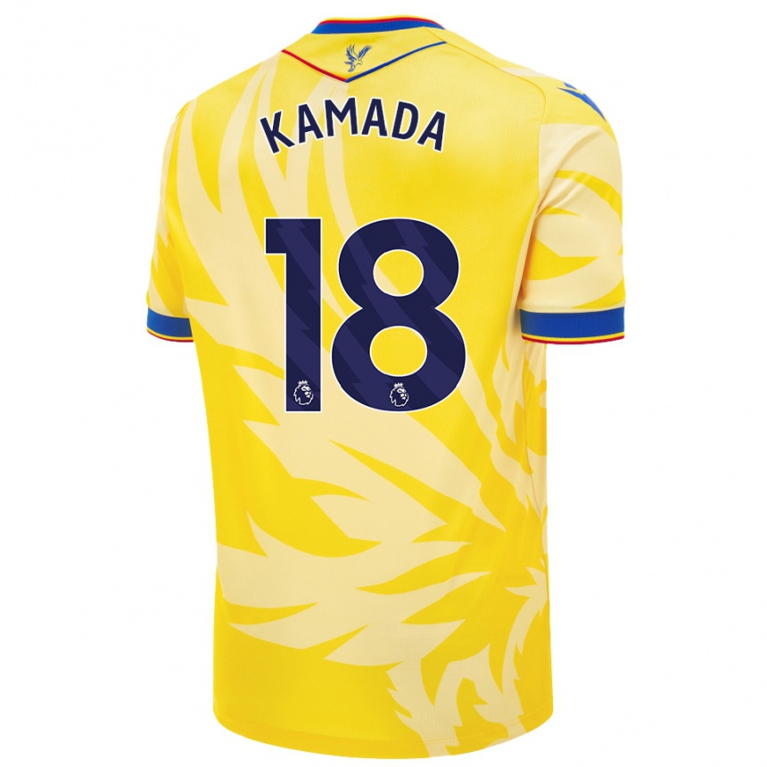 Niño Fútbol Camiseta Daichi Kamada #18 Amarillo 2ª Equipación 2024/25