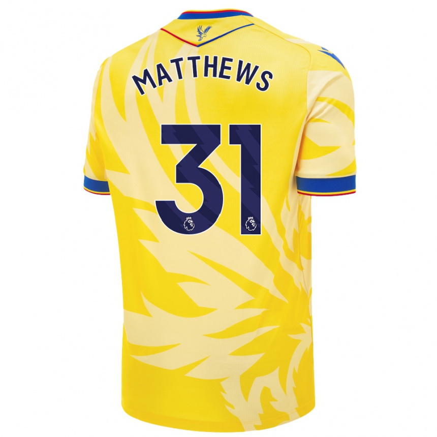 Niño Fútbol Camiseta Remi Matthews #31 Amarillo 2ª Equipación 2024/25