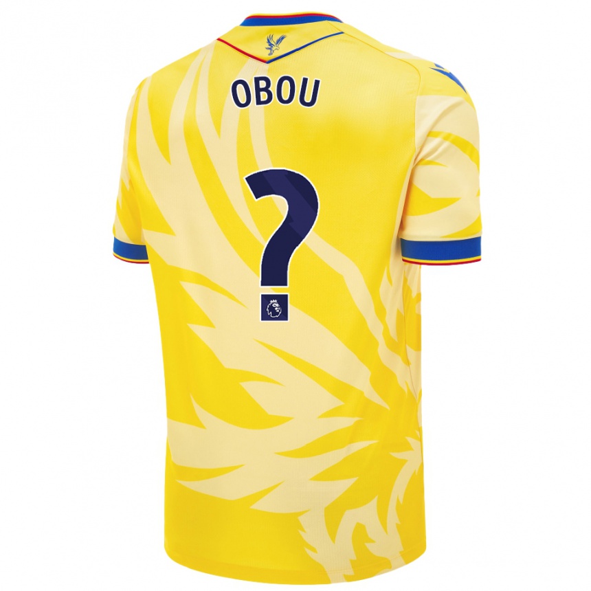 Niño Fútbol Camiseta David Obou #0 Amarillo 2ª Equipación 2024/25