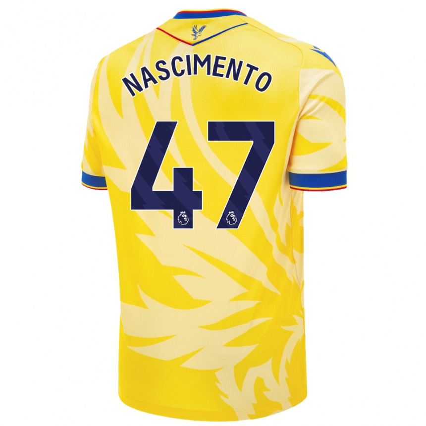 Niño Fútbol Camiseta Adler Nascimento #47 Amarillo 2ª Equipación 2024/25