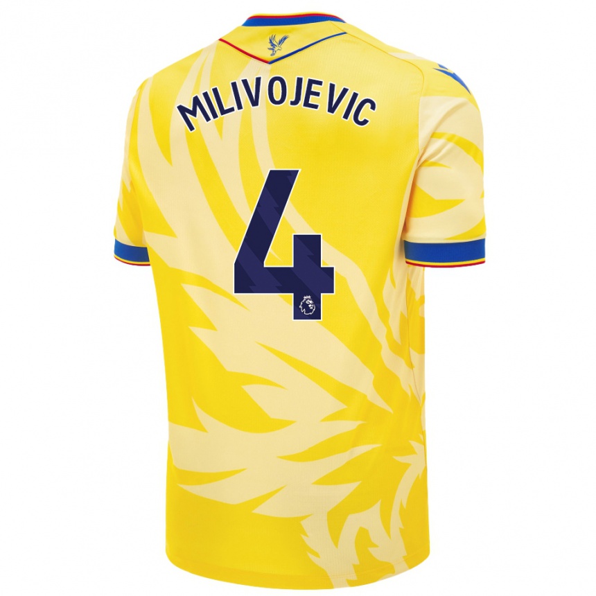 Niño Fútbol Camiseta Luka Milivojevic #4 Amarillo 2ª Equipación 2024/25