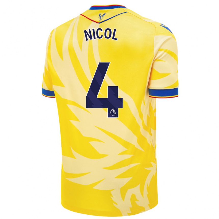 Niño Fútbol Camiseta Leigh Nicol #4 Amarillo 2ª Equipación 2024/25