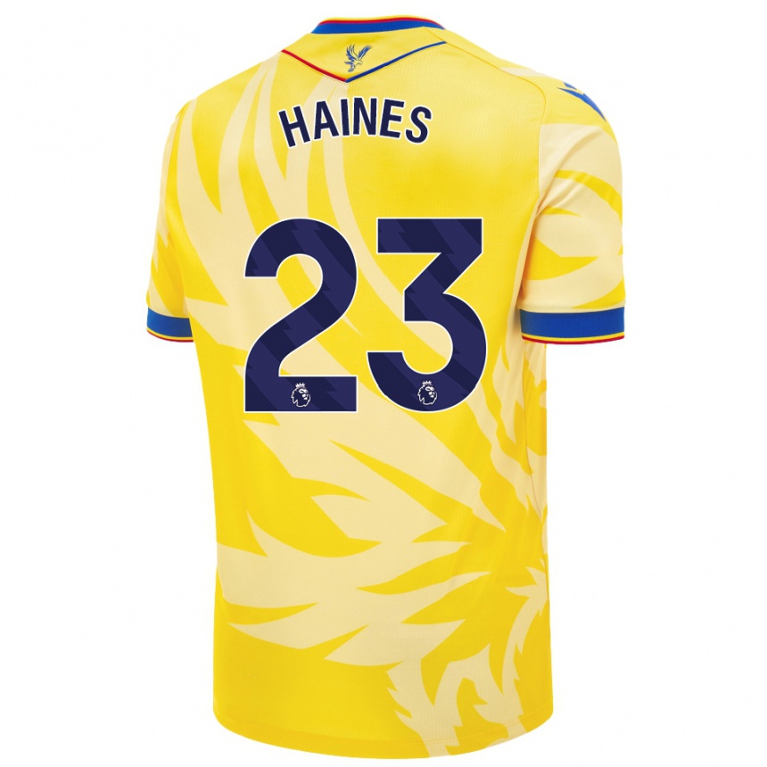 Niño Fútbol Camiseta Coral-Jade Haines #23 Amarillo 2ª Equipación 2024/25