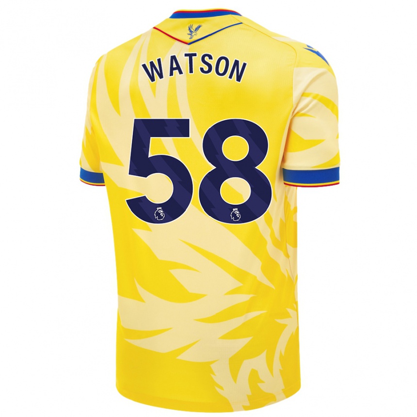 Niño Fútbol Camiseta Noah Watson #58 Amarillo 2ª Equipación 2024/25