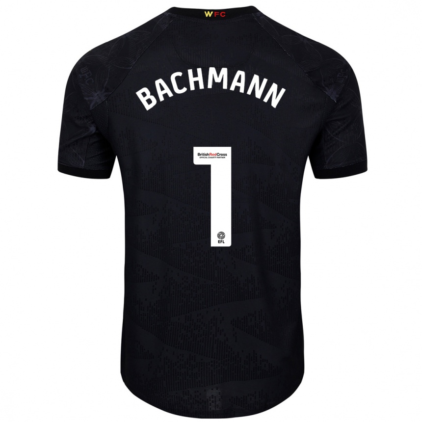 Niño Fútbol Camiseta Daniel Bachmann #1 Negro Blanco 2ª Equipación 2024/25