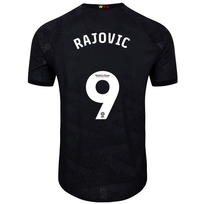 Niño Fútbol Camiseta Mileta Rajovic #9 Negro Blanco 2ª Equipación 2024/25