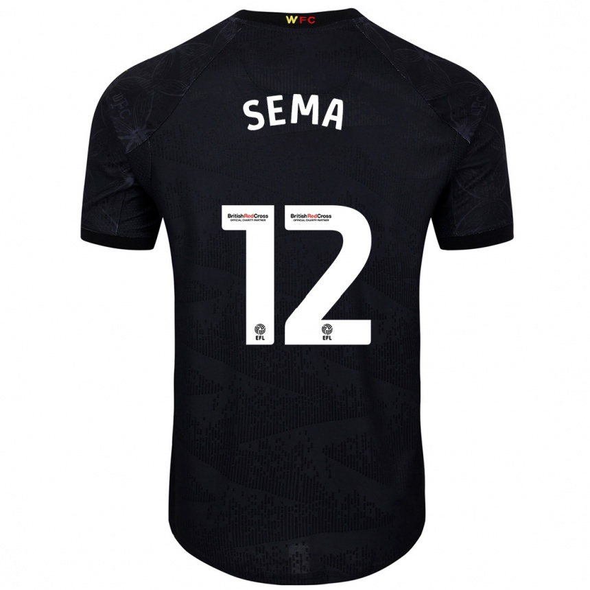 Niño Fútbol Camiseta Ken Sema #12 Negro Blanco 2ª Equipación 2024/25