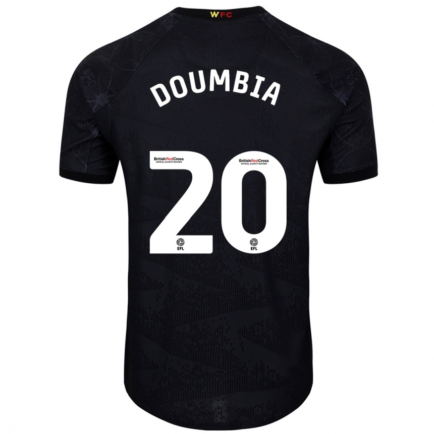 Niño Fútbol Camiseta Mamadou Doumbia #20 Negro Blanco 2ª Equipación 2024/25