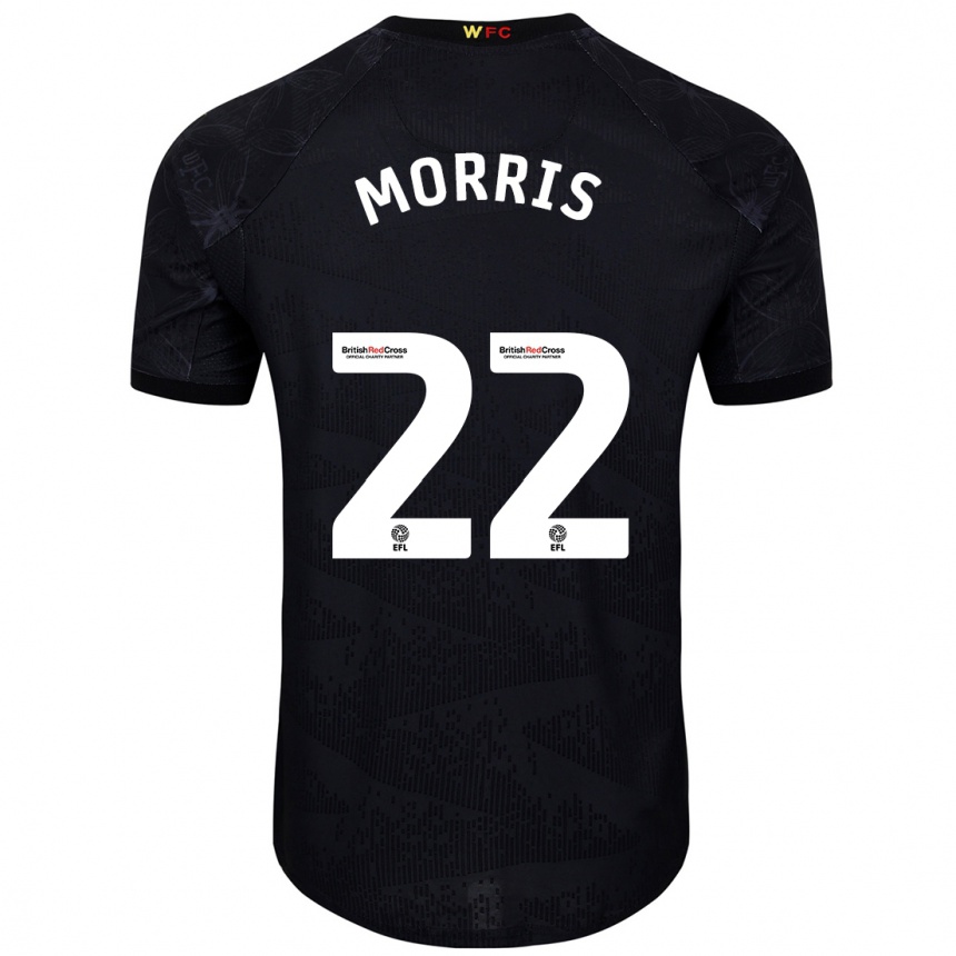 Niño Fútbol Camiseta James Morris #22 Negro Blanco 2ª Equipación 2024/25