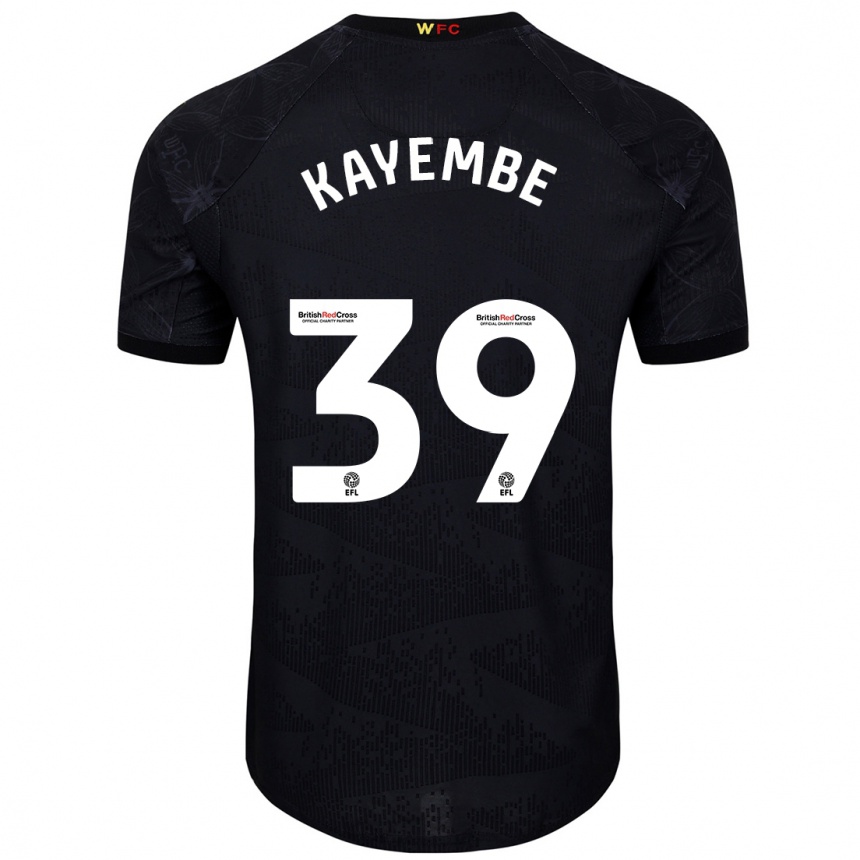 Niño Fútbol Camiseta Edo Kayembe #39 Negro Blanco 2ª Equipación 2024/25