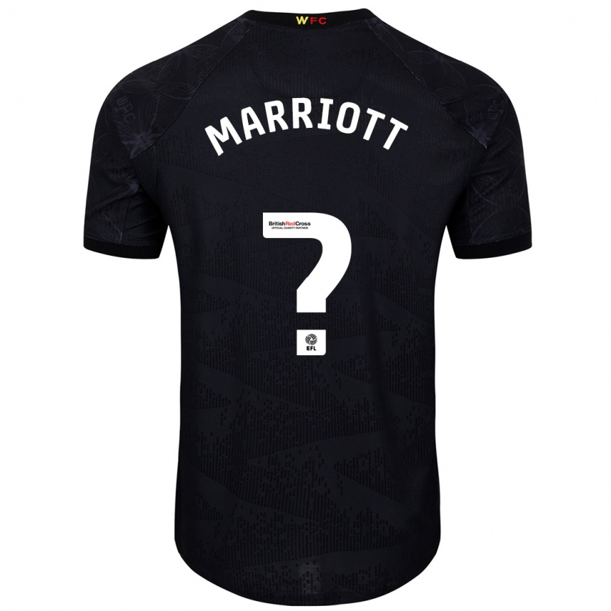 Niño Fútbol Camiseta Alfie Marriott #0 Negro Blanco 2ª Equipación 2024/25